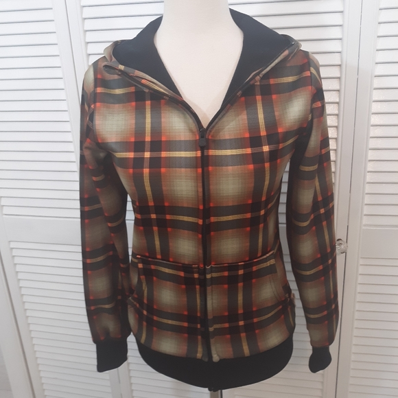Burton dryride logan plaid fitted hoodie jacket XS - Picture 3 of 8